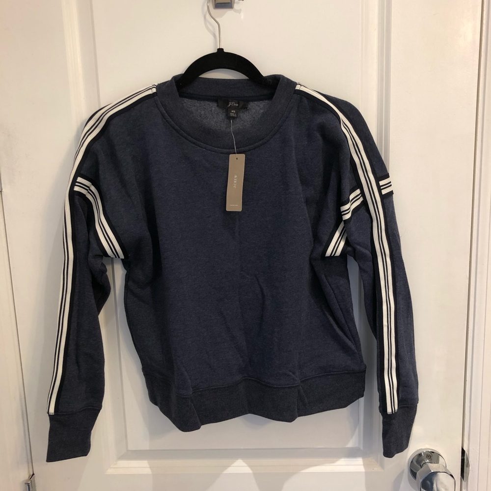 Jcrew Fleece Sweatshirt with Racing Stripes